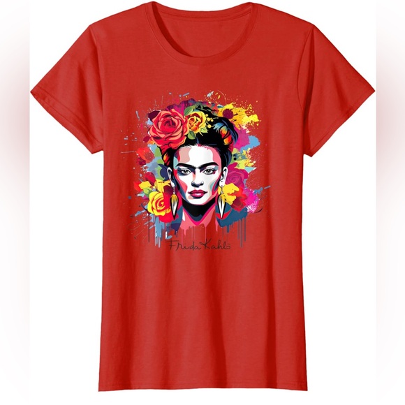 THINKVINTAGEONLINE Tops - ⚡Artsy Frida Kahlo T-Shirt in RED *NEW*